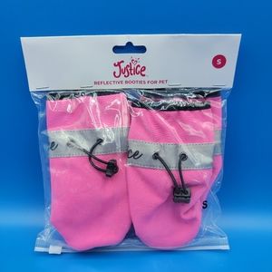Justice Reflective Booties For Pets Size Small Pink Silver Dogs Cats New Sealed